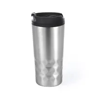Vaso térmico de acero Dritox 310 ml diseño de rombos de acero inox/ interior PP, vista lateral
