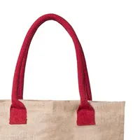 Bolsa de yute Kalkut con asas de algodón medianas de yute/ algodón, vista lateral