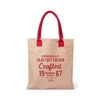 Bolsa de yute Kalkut con asas de algodón medianas de yute/ algodón, detalle 1