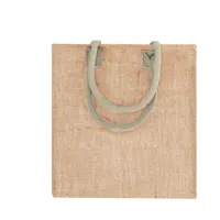 Bolsa de yute Kalkut con asas de algodón medianas de yute/ algodón, vista frontal