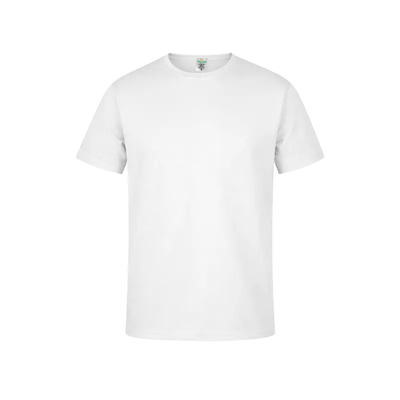 Camiseta de algodón Keya 180 g en blanco en blanco de 100% algodón ring spun, single jersey 180 g/, vista frontal