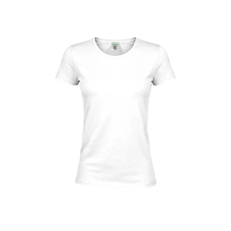 Camiseta de algodón Keya 150 g mujer en bla de 100% algodón ring spun, single jersey 150 g/, vista frontal