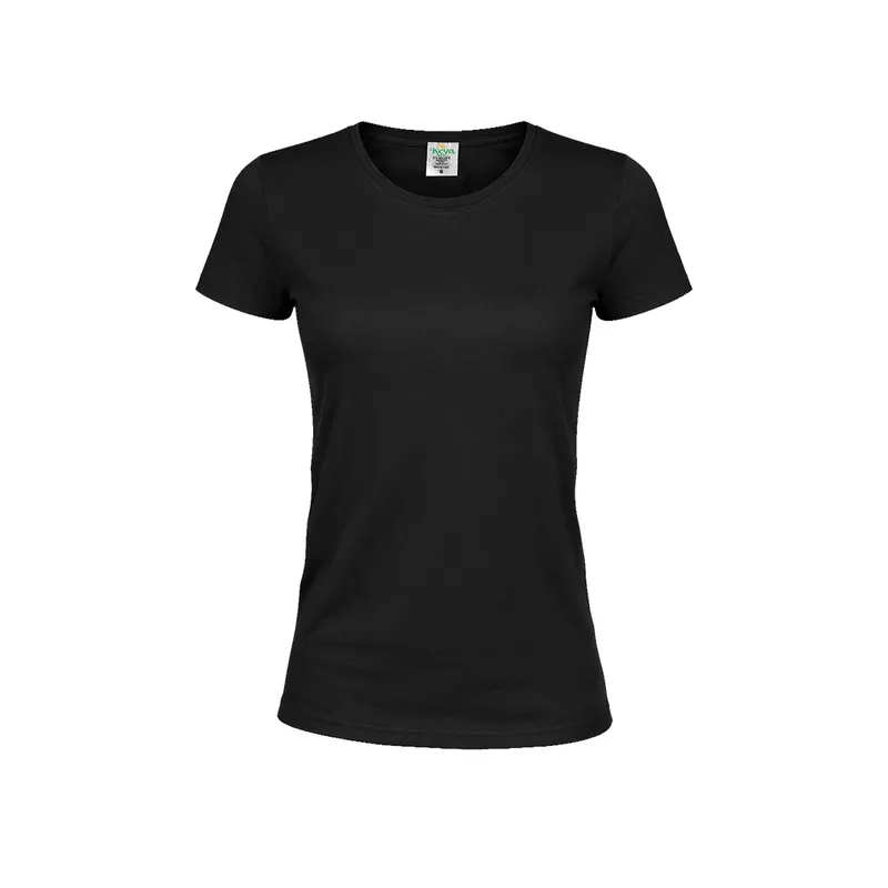 Camiseta de algodón Keya 150 g mujer en colores en negro de 100% algodón ring spun, single jersey 150 g/, vista frontal