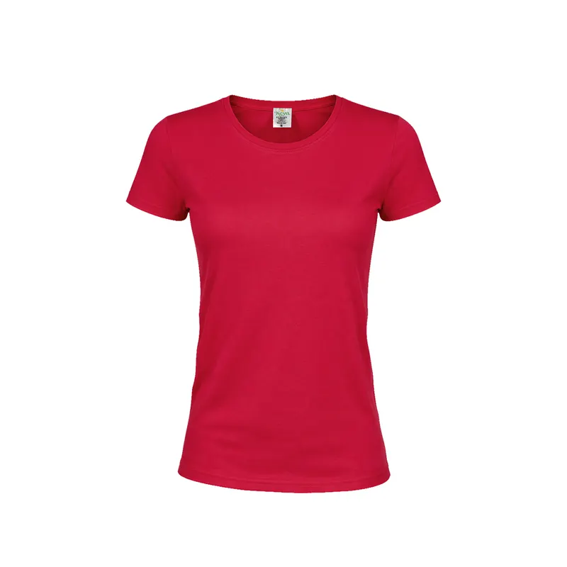 Camiseta de algodón Keya 180 g mujer en colores en rojo de 100% algodón ring spun, single jersey 180 g/, vista frontal
