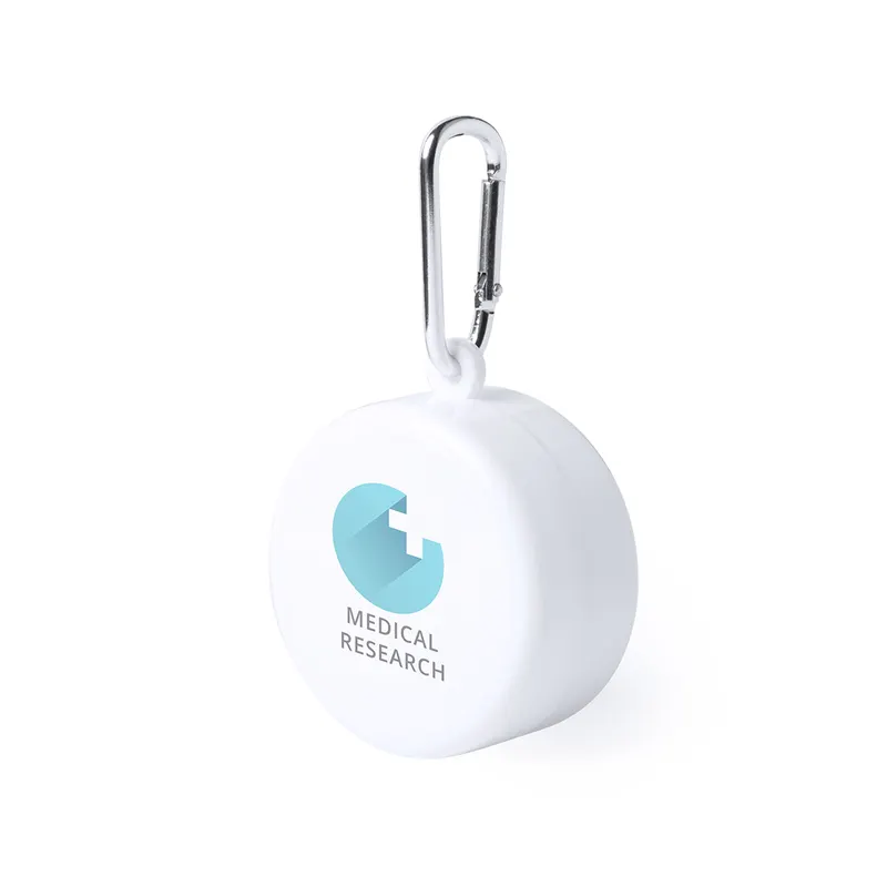 Vaso plegable Berty 220 ml con pastillero en blanco de PP, vista frontal
