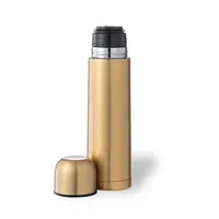 Termo de acero Tancher 500 ml con tapón taza de acero inox, vista lateral