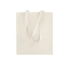 Bolsa de algodón Siltex 140 g natural asas 70 cm de algodón 140 g/ m2, vista frontal