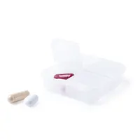 Pastillero de ABS Edmor 4 compartimentos sin BPA, vista frontal