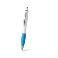 Bolígrafo pulsador bicolor Tinkin con clip metálico, vista lateral