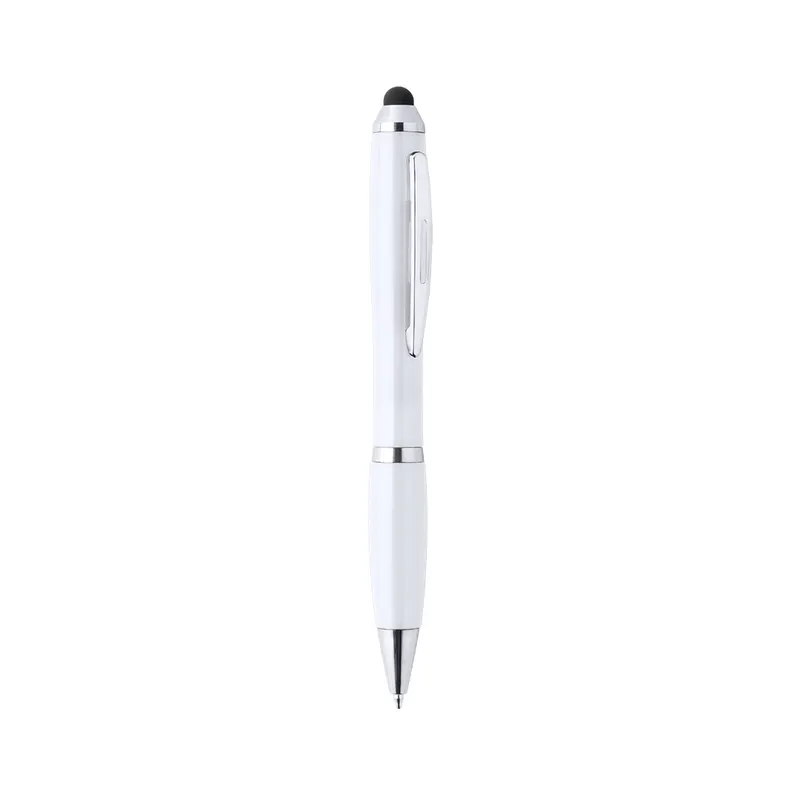 Bolígrafo puntero de colores Zeril con clip metálico en blanco, vista frontal