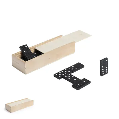Dominó clásico de madera 28 piezas negro personalizable