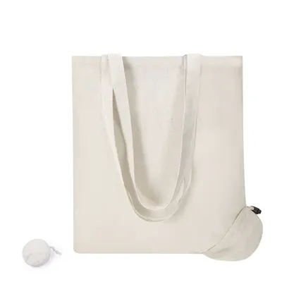 Bolsa plegable de algodón Helakel 105 g con cordón personalizable