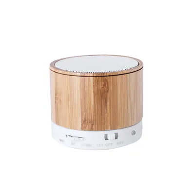 Altavoz Bluetooth de bambú Kaltun rejilla metálica radio FM personalizable