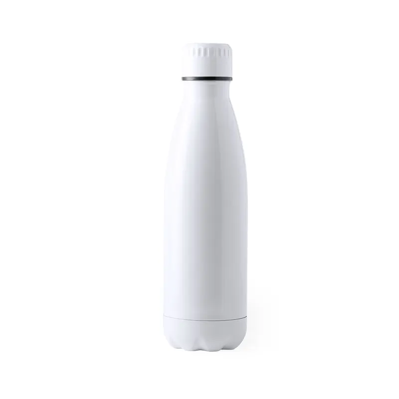 Bidón de acero Bayron inox blanco 700 ml para sublimación en blanco de acero inox, vista frontal