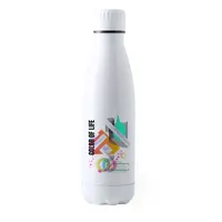 Bidón de acero Bayron inox blanco 700 ml para sublimación de acero inox, vista lateral