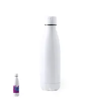 Bidón de acero Bayron inox blanco 700 ml para sublimación de acero inox, vista frontal