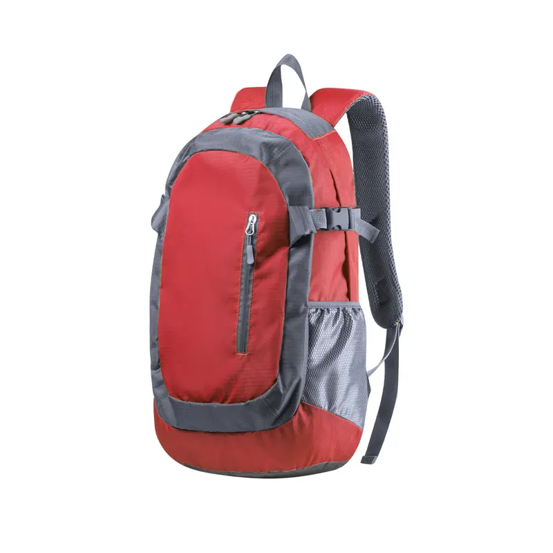 Mochila técnica ripstop Densul con cremallera en rojo de poliéster 210D/ ripstop, vista frontal