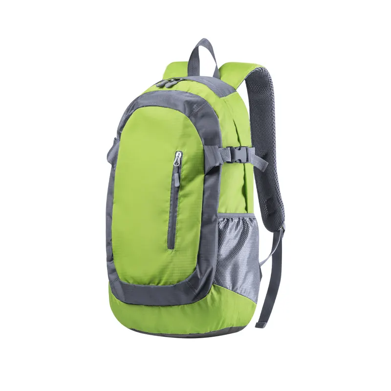 Mochila técnica ripstop Densul con cremallera en verde claro de poliéster 210D/ ripstop, vista frontal