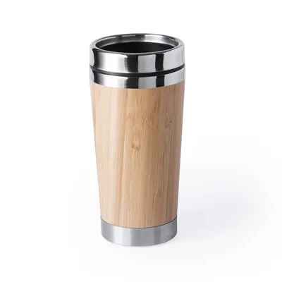 Vaso térmico de bambú y acero Ariston 500 ml personalizable