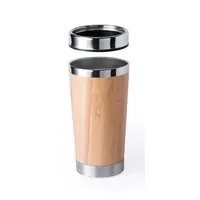 Vaso térmico de bambú y acero Ariston 500 ml de bambú/ interior acero inox, detalle 1