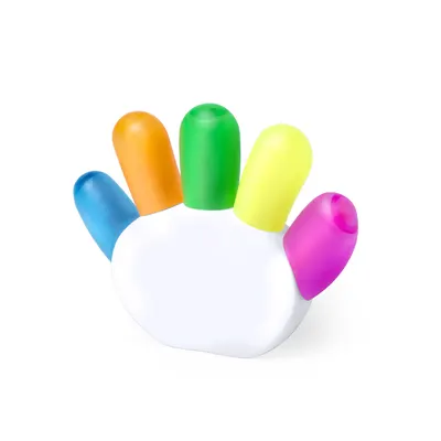 Set de 5 marcadores fluorescentes con soporte personalizable