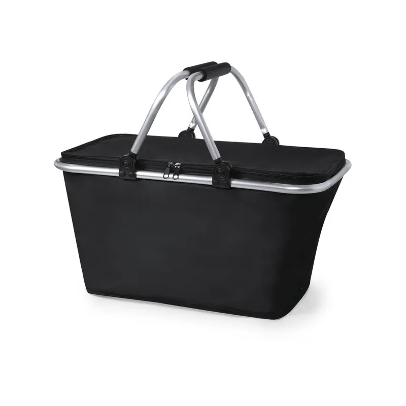 Cesta térmica plegable de poliéster Yonner 600D en negro de poliéster 600D/ aluminio, vista frontal