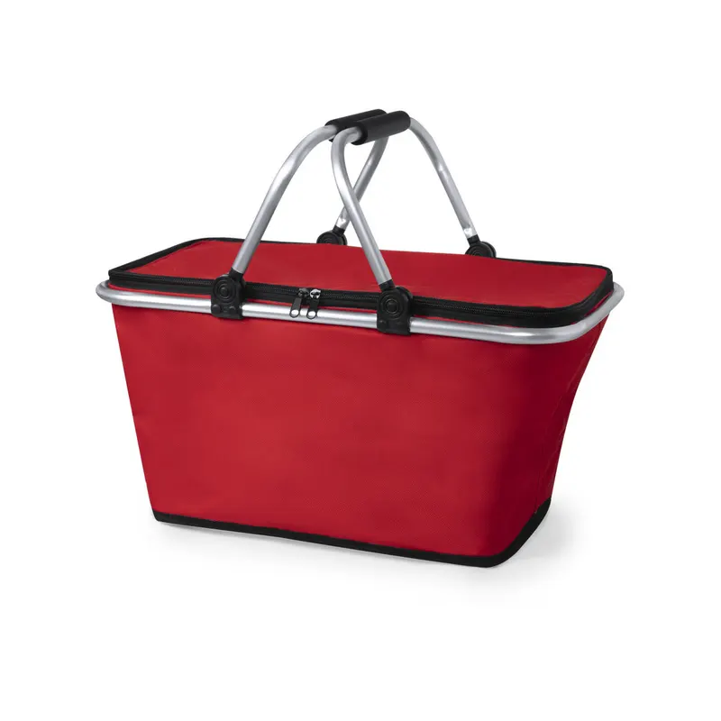 Cesta térmica plegable de poliéster Yonner 600D en rojo de poliéster 600D/ aluminio, vista frontal