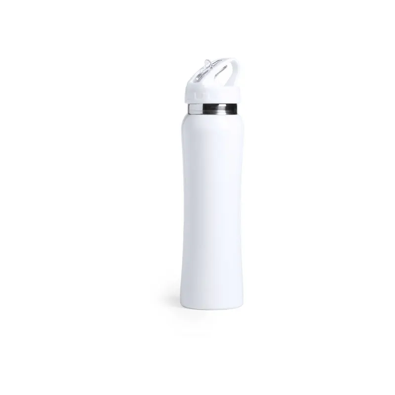 Bidón de acero Smaly inox 800 ml con apertura fácil en blanco de acero inox, vista frontal