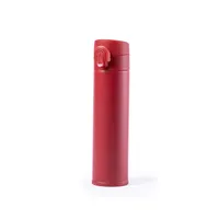 Termo de acero Poltax 330 ml apertura con botón de acero inox, vista frontal