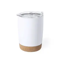 Vaso térmico de acero Nerux 380 ml base de corcho de acero inox/ corcho, detalle 1
