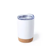 Vaso térmico de acero Nerux 380 ml base de corcho de acero inox/ corcho, vista frontal