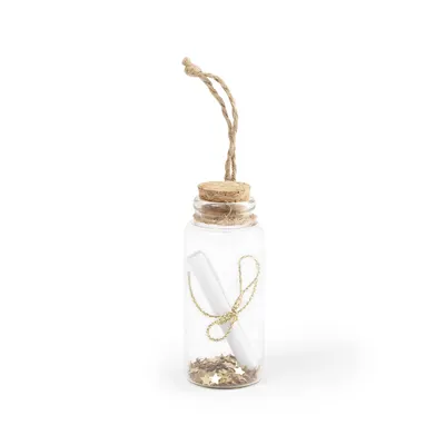 Bote de cristal de deseos con pergamino personalizable