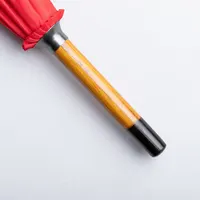 Paraguas de RPET Bonaf automático Ø 105 cm mango madera de pongee 190T RPET, vista lateral
