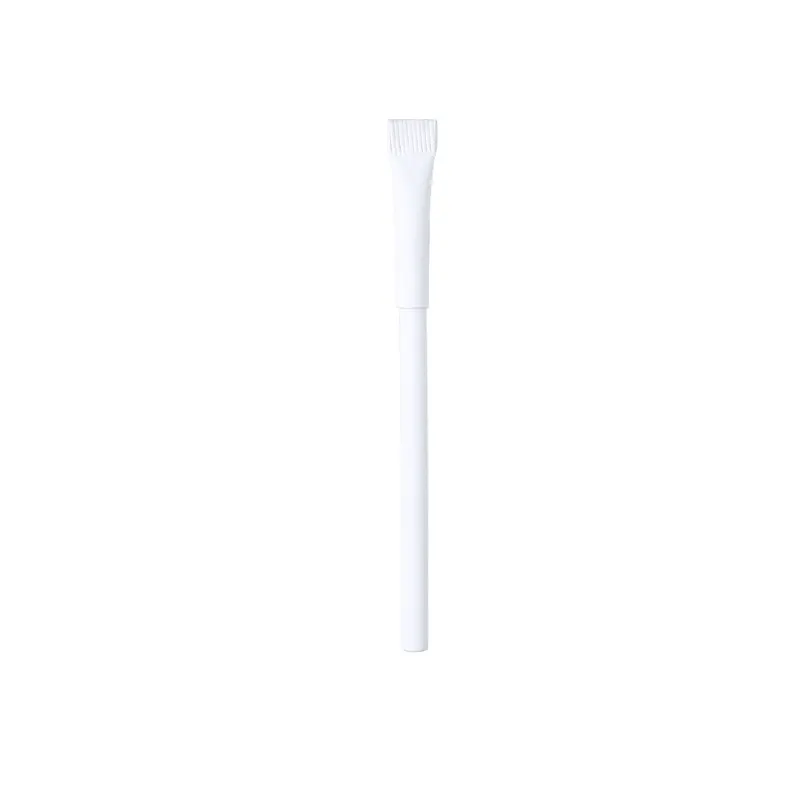 Bolígrafo de cartón reciclado Valvek con capucha en blanco de papel reciclado, vista frontal