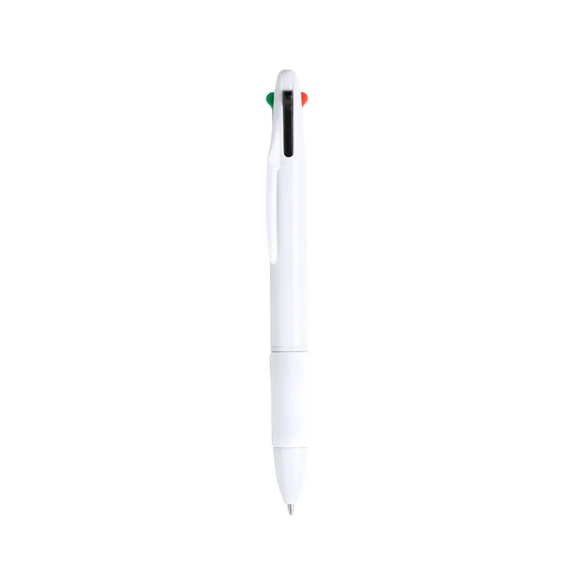 Bolígrafo Clessin 4 en 1 retráctil de cuatro tintas en blanco, vista frontal