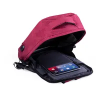 Mochila antirrobo RFID Komplete con cable USB de poliéster 300D, vista lateral