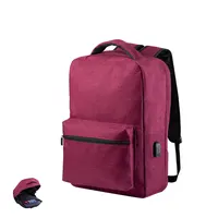 Mochila antirrobo RFID Komplete con cable USB de poliéster 300D, vista frontal