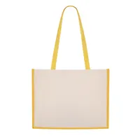Bolsa de yute y algodón Rotin laminado con fuelle 76 cm de yute laminado/ algodón laminado, vista lateral