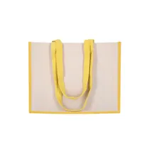 Bolsa de yute y algodón Rotin laminado con fuelle 76 cm de yute laminado/ algodón laminado, detalle 1