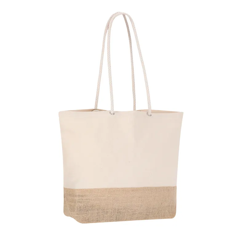 Bolsa de yute y algodón Bitalex 230 g asas 90 cm en natural de yute/ algodón 230 g/ m2, vista frontal
