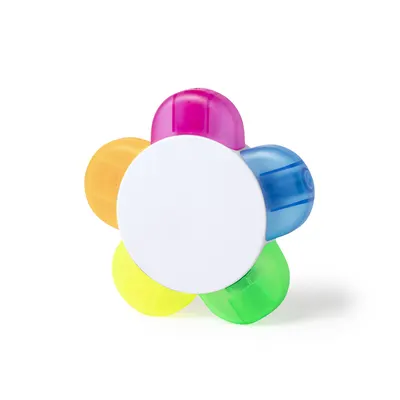 Set de marcadores fluorescentes en forma de flor personalizable