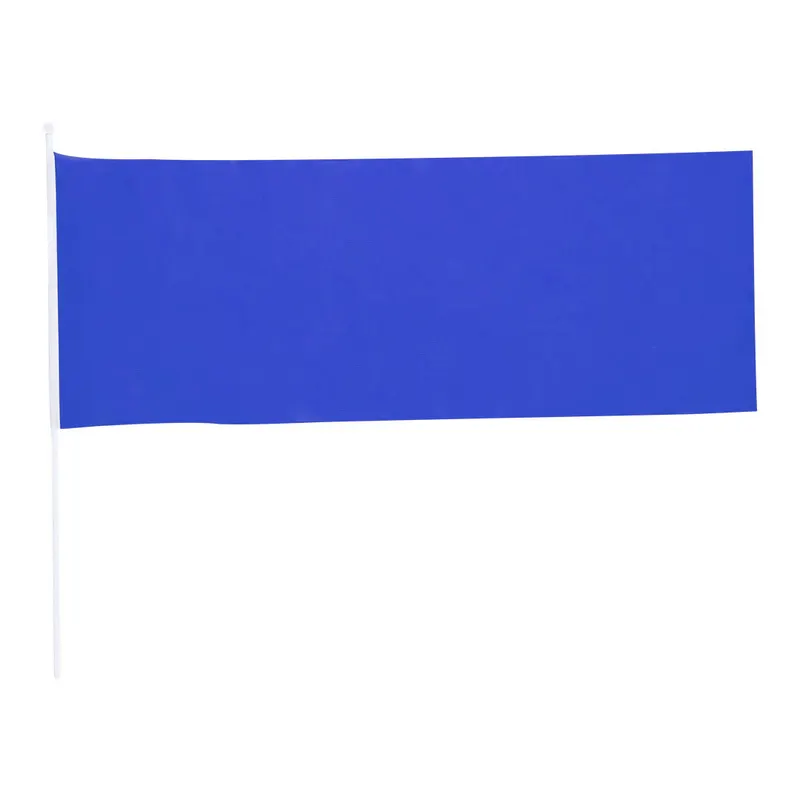 Banderín XL de poliéster Portel con asta blanca en azul de poliéster 210D, vista frontal