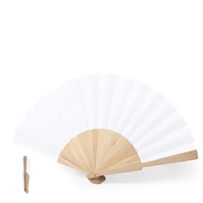 Abanico de madera y tela RPET personalizable