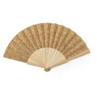 Abanico de madera y tela de corcho Kasol de madera/ corcho, detalle 1