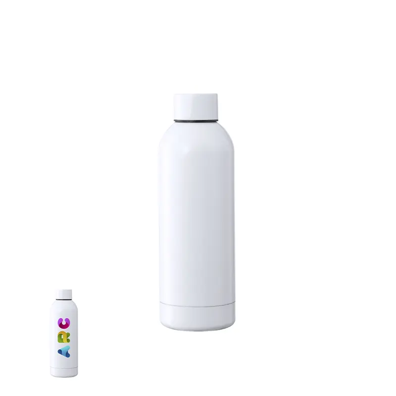 Botella térmica de acero Hodis 500 ml sublimable en blanco de acero inox, vista frontal