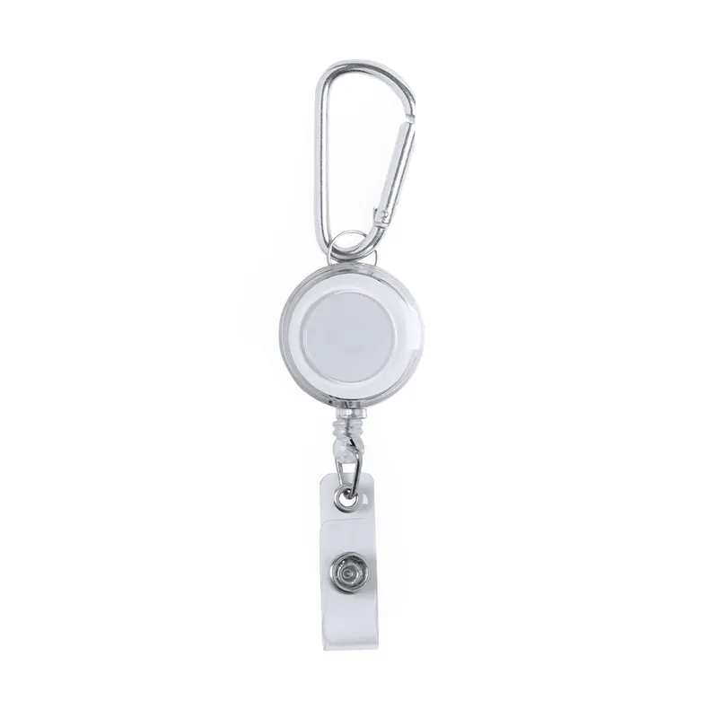 Porta objetos extensible Bosur 65 cm con mosquetón en blanco, vista frontal