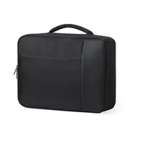 Mochila portadocumentos de poliéster y polipiel Hurkon de poliéster 300D/ PU, vista lateral