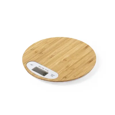 Báscula de cocina digital de bambú 5 kg personalizable