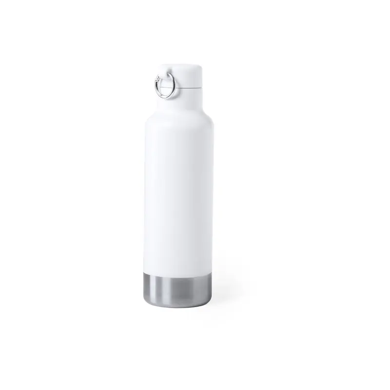 Bidón de acero Pernal inox 750 ml con anilla en blanco de acero inox, vista frontal