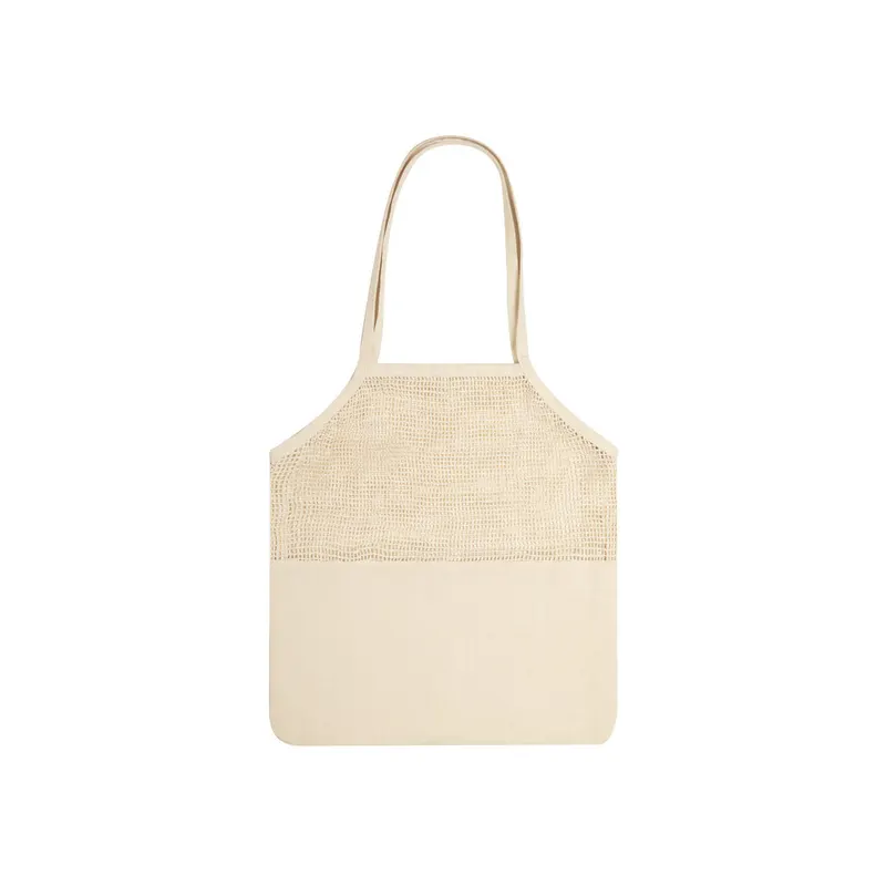 Bolsa de red de algodón Trobax 220 g con asas largas en natural de algodón 220 g/ m2, vista frontal